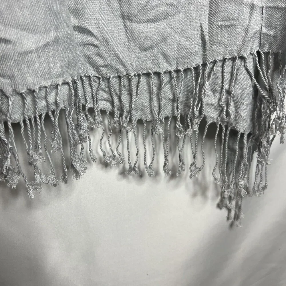 Pashmina BLUE Scarf Wrap Shawl Style Fringe Elegant Classic Fashion 27x68